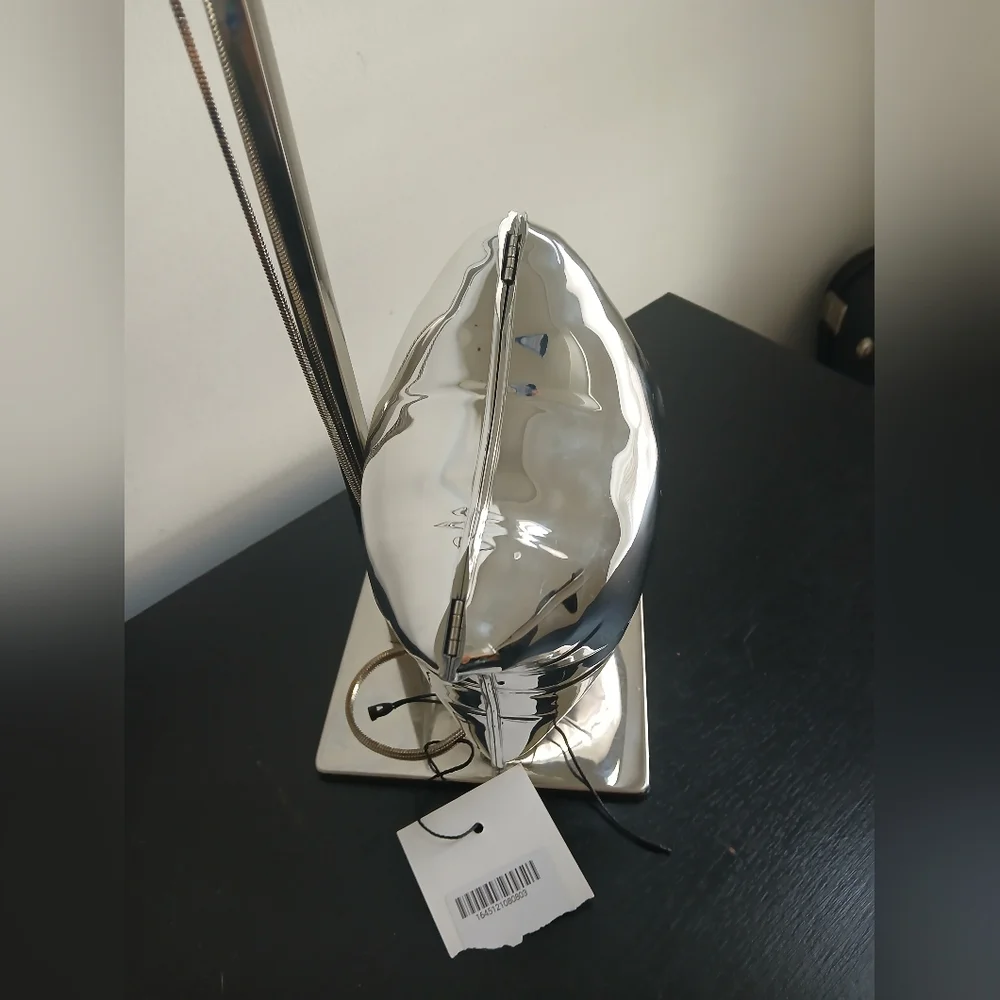 NWT Zara METALLIC SILVER BALLOON STAR SHAPED BOX CLUTCH crossbody PURSE NEW - Picture 7 of 16